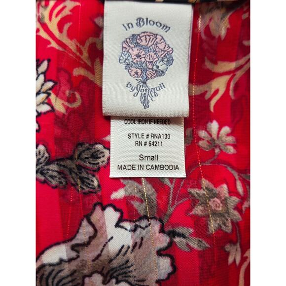 In Bloom by Jonquil Sheer Leopard Floral Robe Small Black Lace Trim - Picture 10 of 11